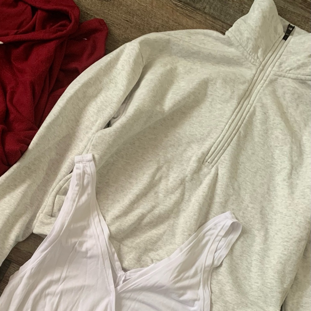 Ash grey 1/4 zip ZYIA